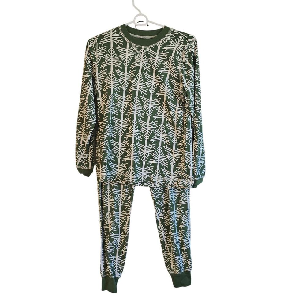 Pact Organic cotton green tree pajama set size small